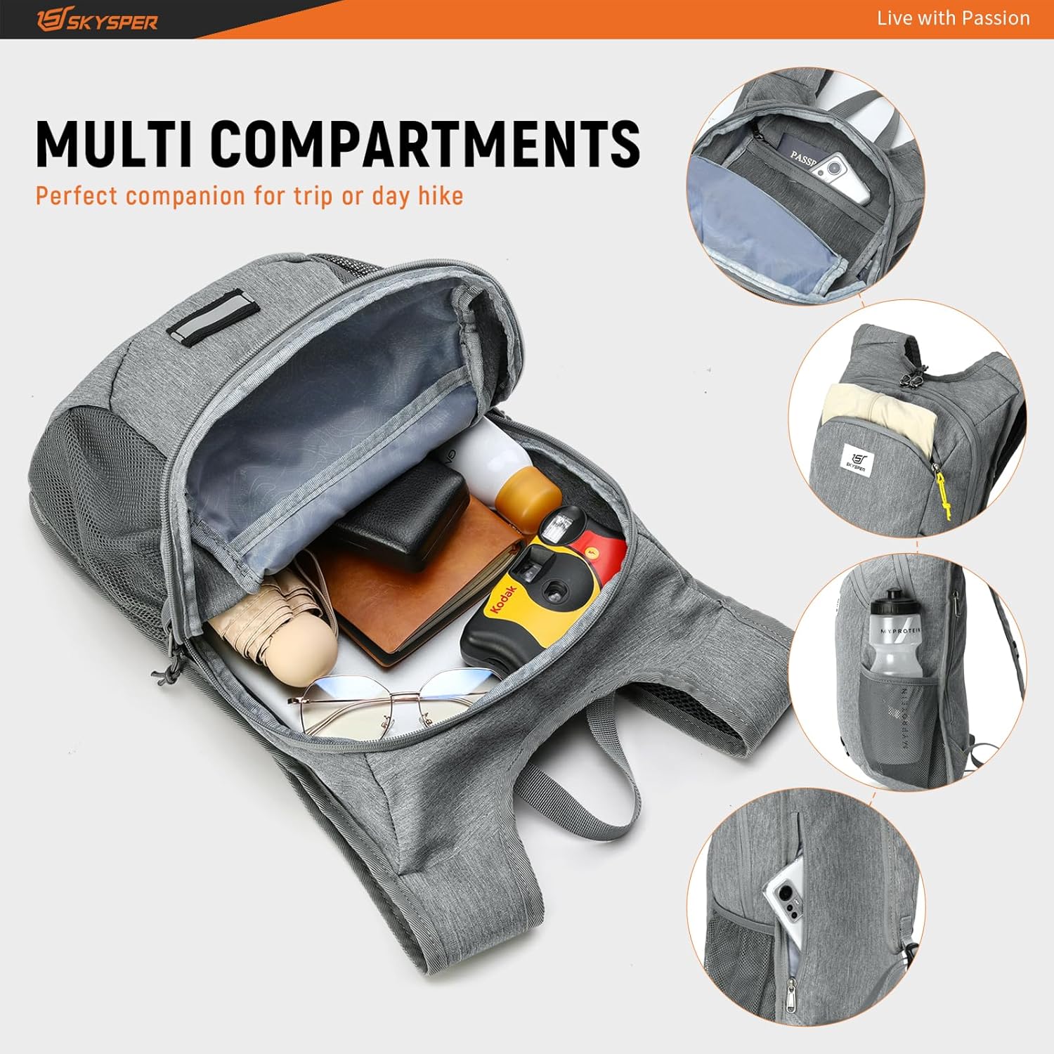 Thumbnail 2 de SKYSPER 10L Hiking Backpack: Lightweight, Foldable Daypack for Everyday Adventures