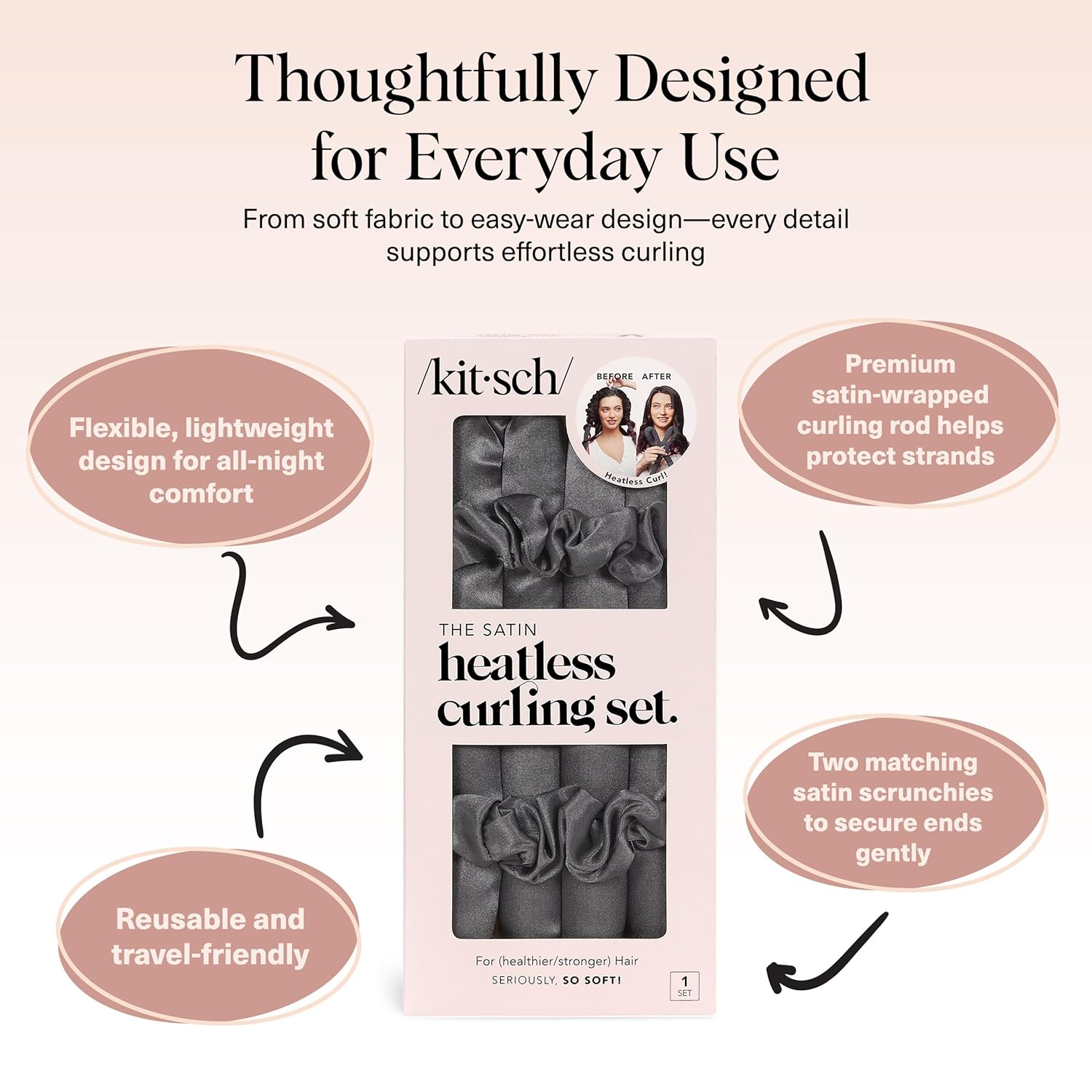 Detalle 2 de Kitsch Heatless Satin Curling Set 34" ๐โ