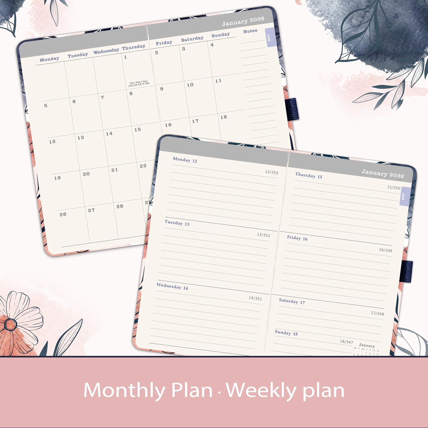 Thumbnail 6 de 2026 Pocket Diary Week-to-View 16ร10 cm ๐