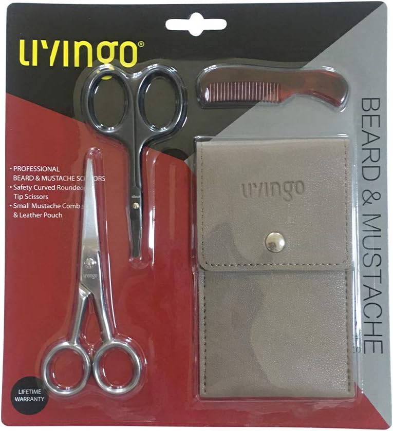Thumbnail 5 de LIVINGO Forbici da Barba e Baffi 4,5 cm: precisione in viaggio, punta arrotondata e kit completo