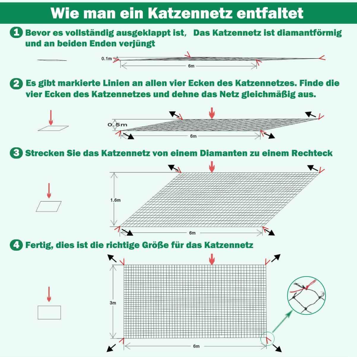 Thumbnail 4 de Tatamiyya Katzennetz 6x3m für Balkon