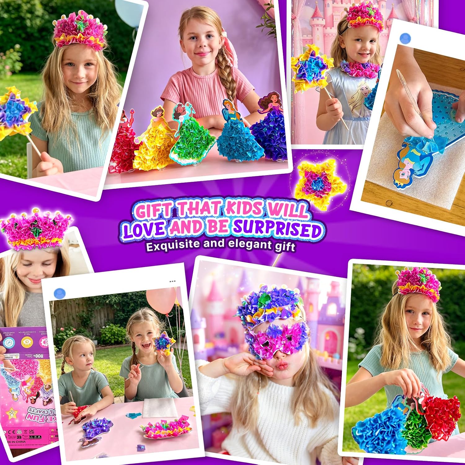 Thumbnail 6 de Gooidea Punkte-Bastelset für Mädchen (4–9 Jahre) – klassische Prinzessinnen Steckkunst