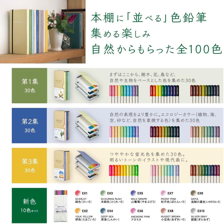 Thumbnail 3 de トンボ鉛筆 色辞典 CI-R100CBAZ 色鉛筆 全100色・ブック型パッケージ