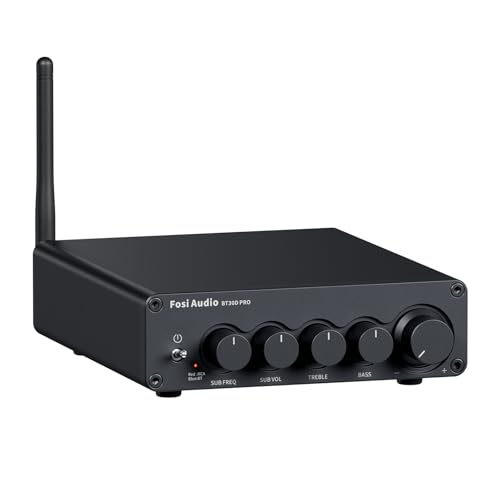 Detalle de Fosi Audio BT30D Pro Mini Amplificatore Bluetooth 2.1 Canali con Subwoofer – Potenza e Sensibilità HiFi