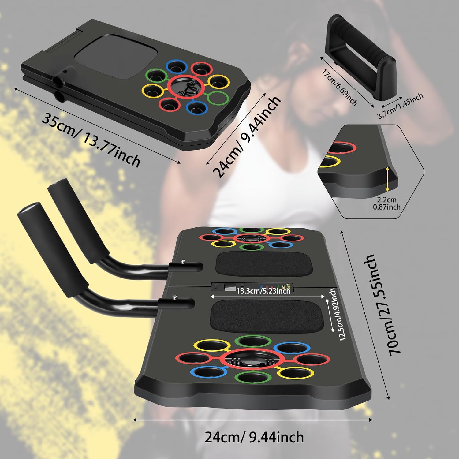 Detalle de Push Up Board with Automatic Count – 24 in 1 press up exercise system for home workouts