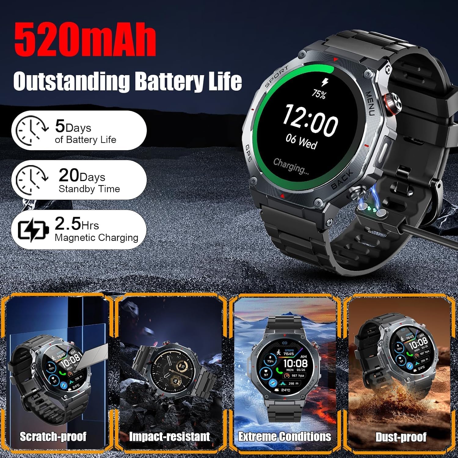 Thumbnail 6 de 2026 Smartwatch Uomo GPS: robusto, affidabile e con chiamate Bluetooth