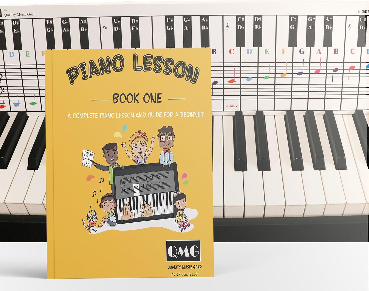 Detalle de QMG Piano note chart with 56-page lesson book