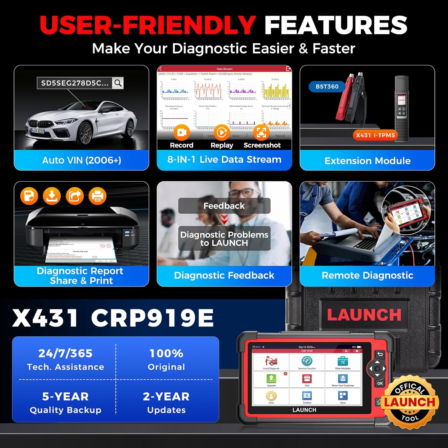 Thumbnail 6 de LAUNCH X431 CRP919E OBD2 scanner 2026