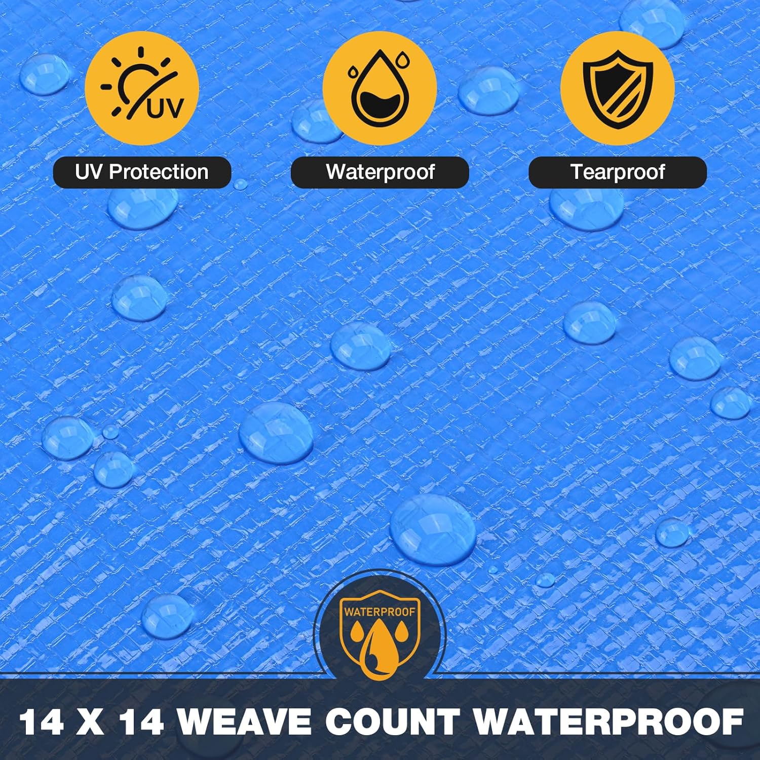 Thumbnail 4 de Winpull Tarp 20x30 Feet 14 Mil Heavy Duty Waterproof Tarp — Blue