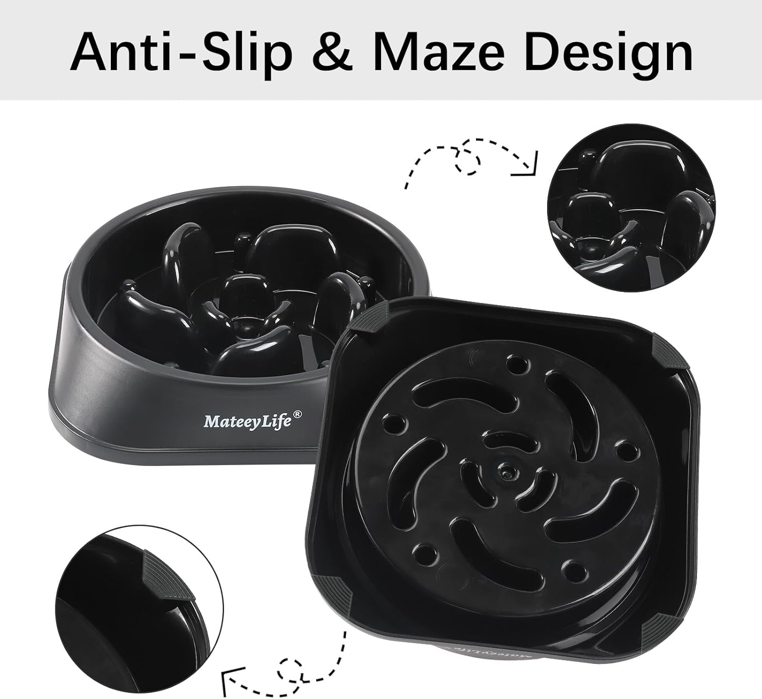 Detalle 2 de Mateeylife Hundenapf Anti Schling Napf 2 Tassen
