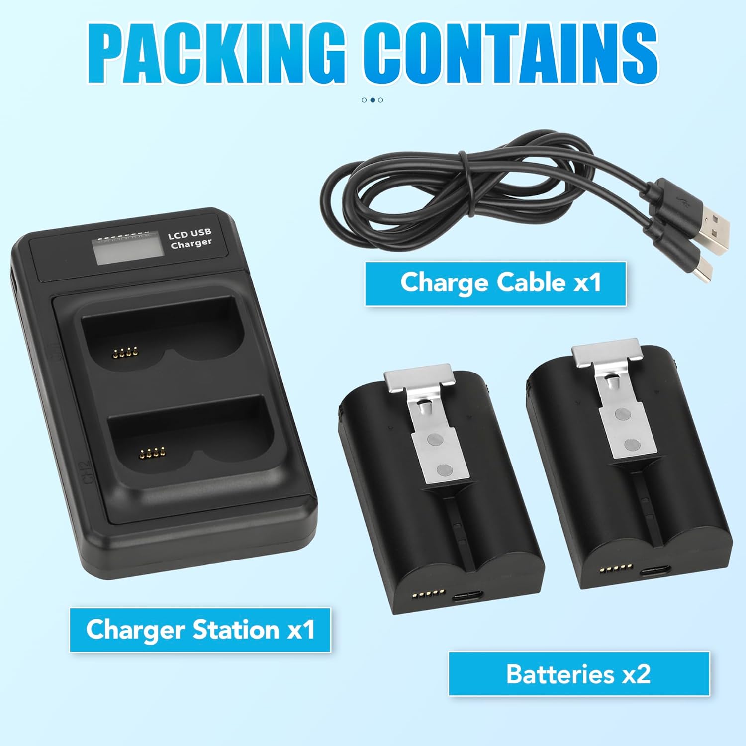 Thumbnail 6 de 7200mAh Replacement Battery 2-Pack for Ring Quick Release Battery Pack V4 (with LED dual dock) – Charger Station included