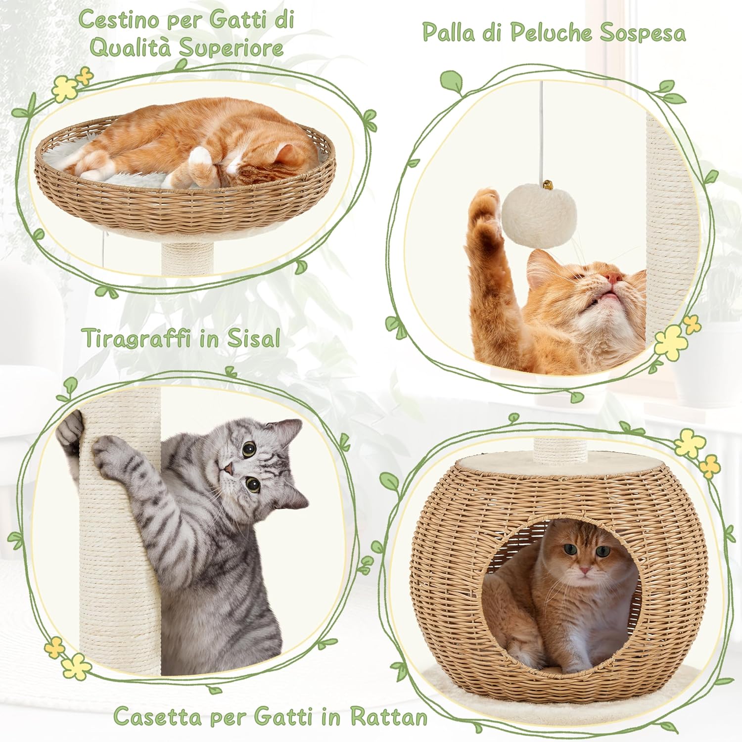Detalle 2 de Yaheetech Tiragraffi 75 cm per gatti 🐱