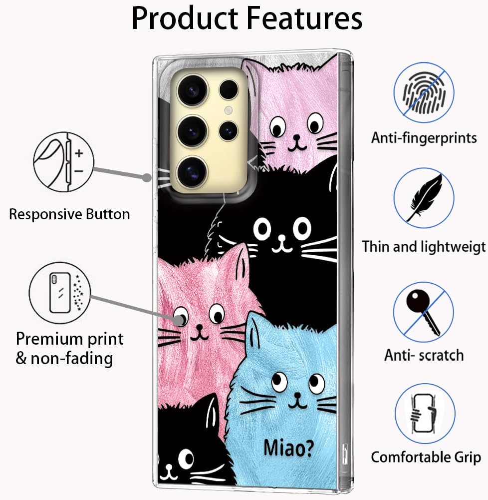 Thumbnail 2 de Tedyhulle Hülle für Samsung Galaxy S25 Ultra – dünne Hard-Case Hülle mit Katzendesign