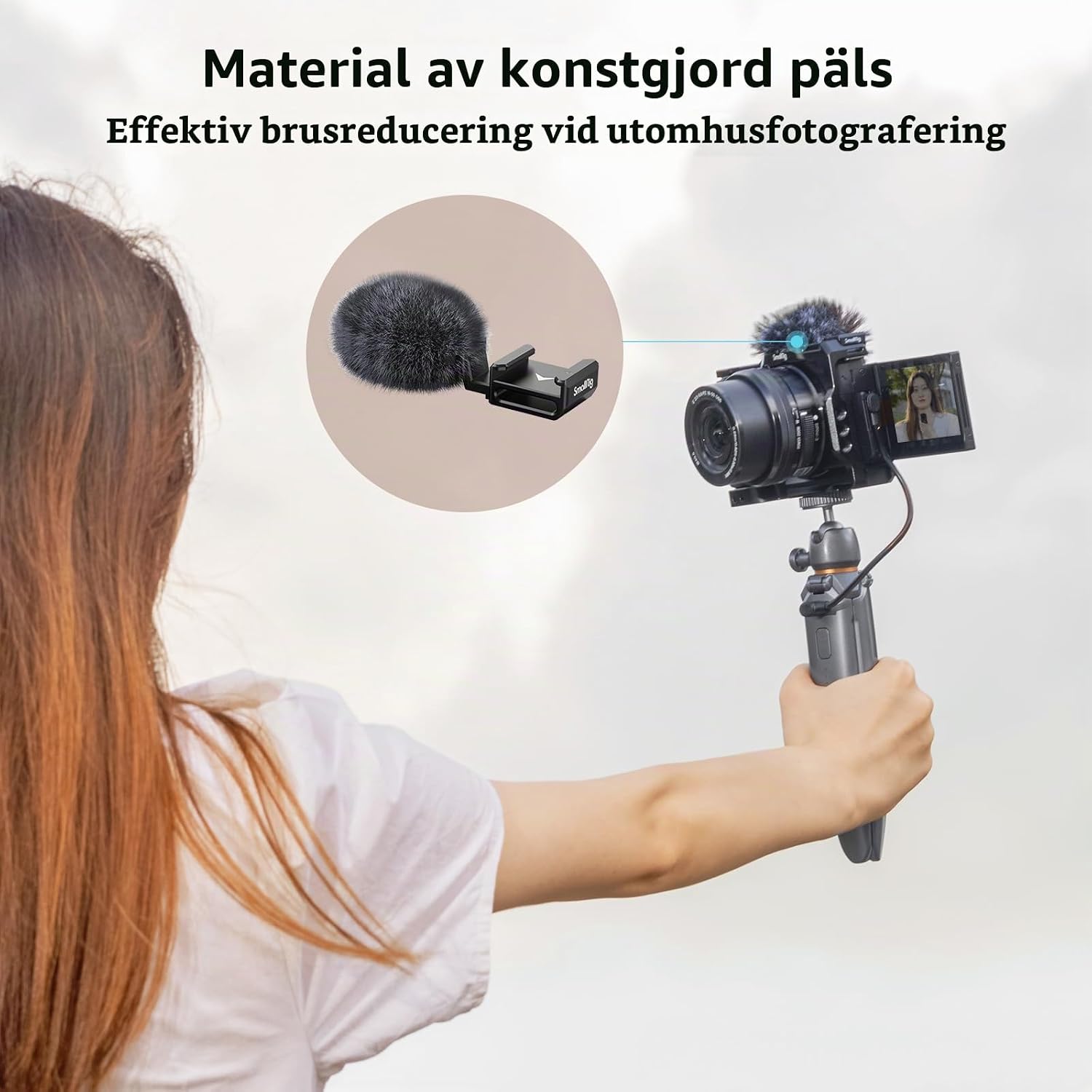 Thumbnail 6 de SMALLRIG 3526 kallskoadapter med pälsvindskydd för Sony ZV-kameror