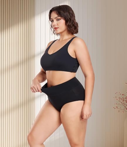 Detalle de wirarpa Culotte Femme Coton Taille Haute - Lot de 5 Noir XL