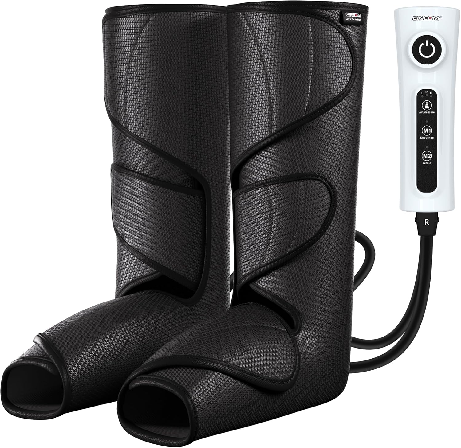 CINCOM Leg Massager for Circulation and Pain Relief — Calf to Foot Air Compression with Handheld Controller