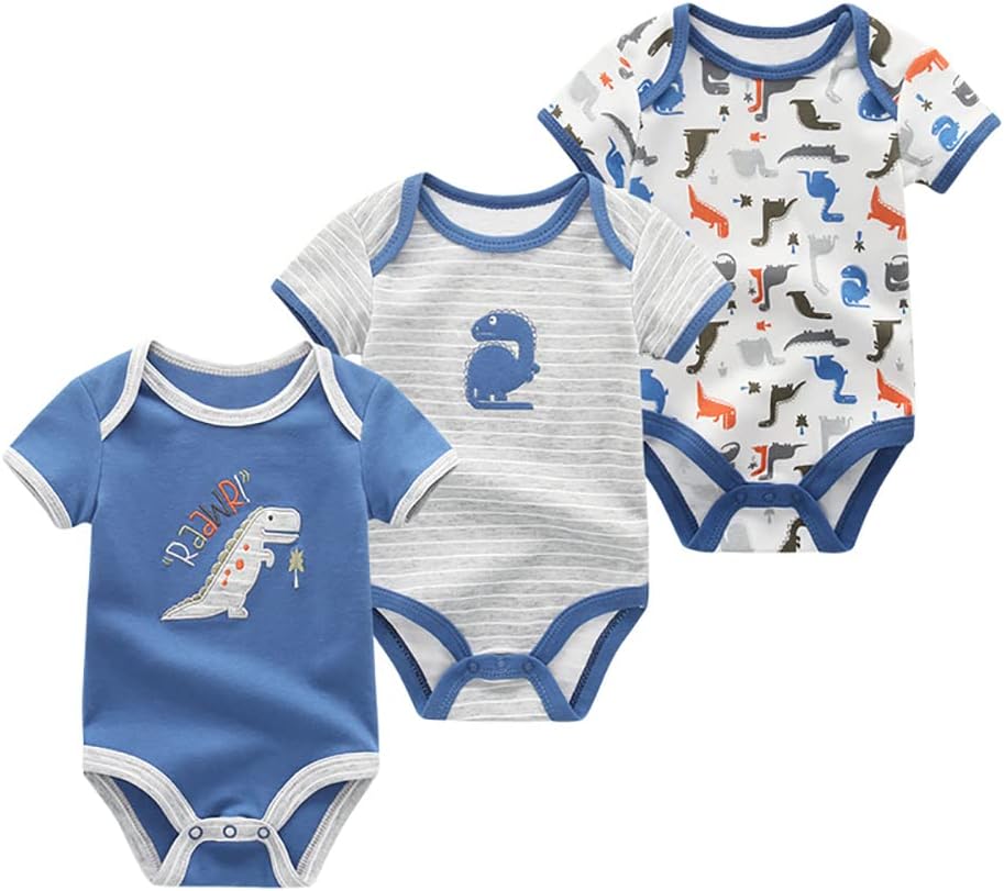 Thumbnail 6 de Chamie Baby Bodysuit Pack of 3: Short Sleeve One-Piece Jumpsuits for 0–12 Months