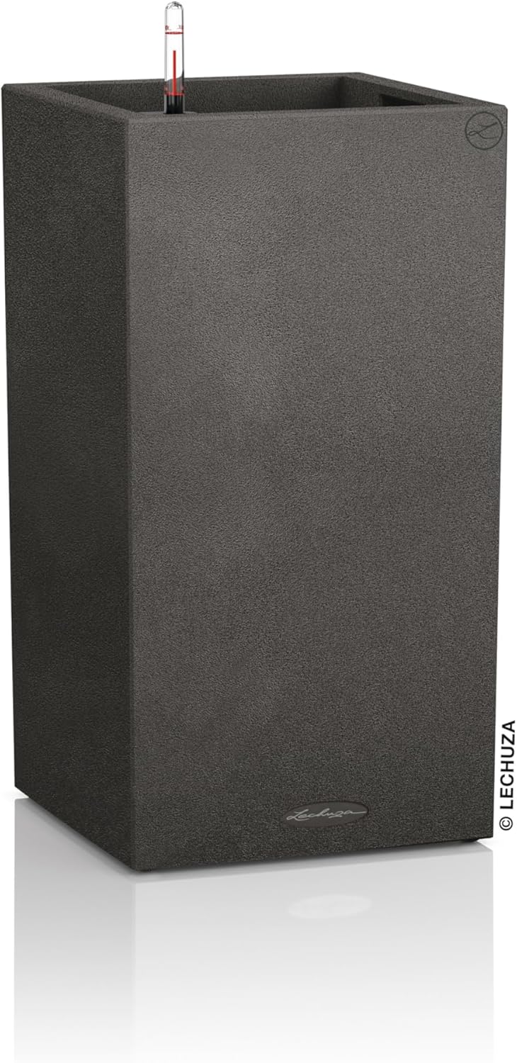 Imagen de LECHUZA CANTO Stone 30 ad grafite nera 13602: vaso con irrigazione integrata e LED en OfertitasTOP