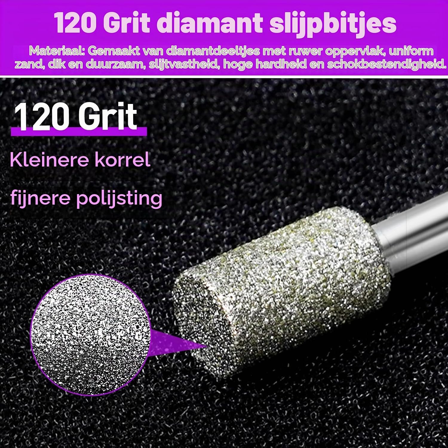 Thumbnail 1 de YURINWOO 20PCS-Diamond Bit-120 Grit diamantslijpbitjes, 1/8" schacht