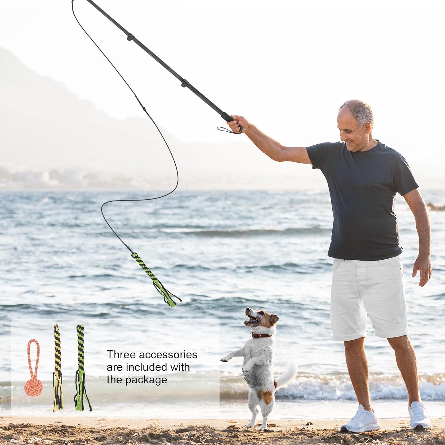 Detalle de MoYouno Flirt Pole 102 cm dog training toy