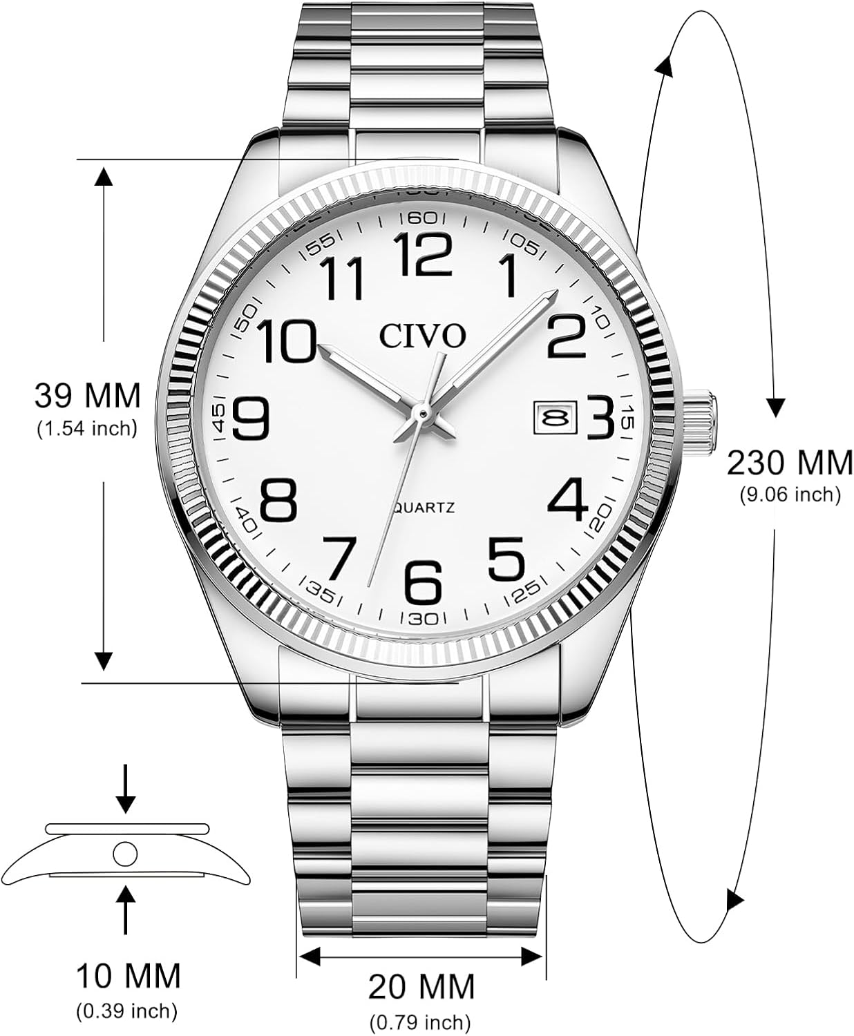 Detalle de CIVO CIVO Lecture Facile montre Quartz