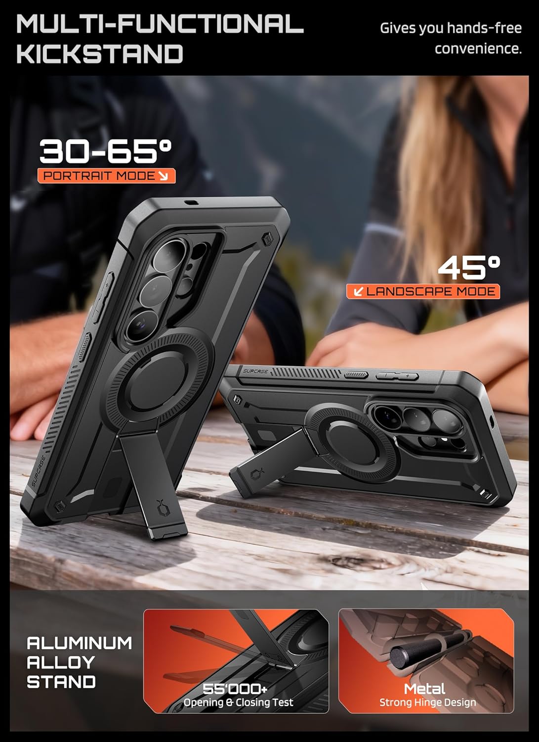 Thumbnail 5 de SUPCASE UB Pro Mag Case for Samsung Galaxy S26 Ultra with Stand, Built-In Screen Protector, MagSafe Compatibility — Black