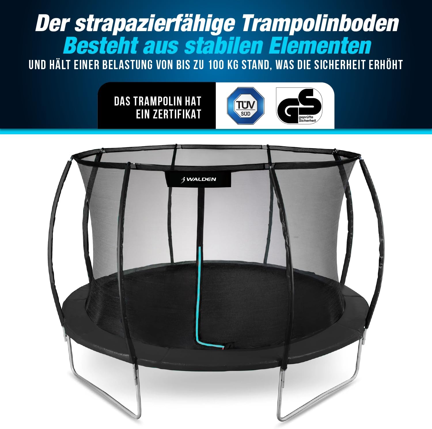 Thumbnail 6 de Trampolin Outdoor Ø 244 cm – Sicherheitsnetz, gepolsterte Stangen, belastbar bis 100 kg