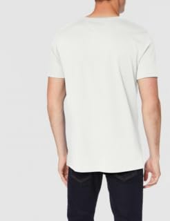 Detalle de Tommy Hilfiger Camiseta de manga corta para hombre Core Tommy Logo (algodón orgánico) cuello redondo, blanco Snow White, talla XL