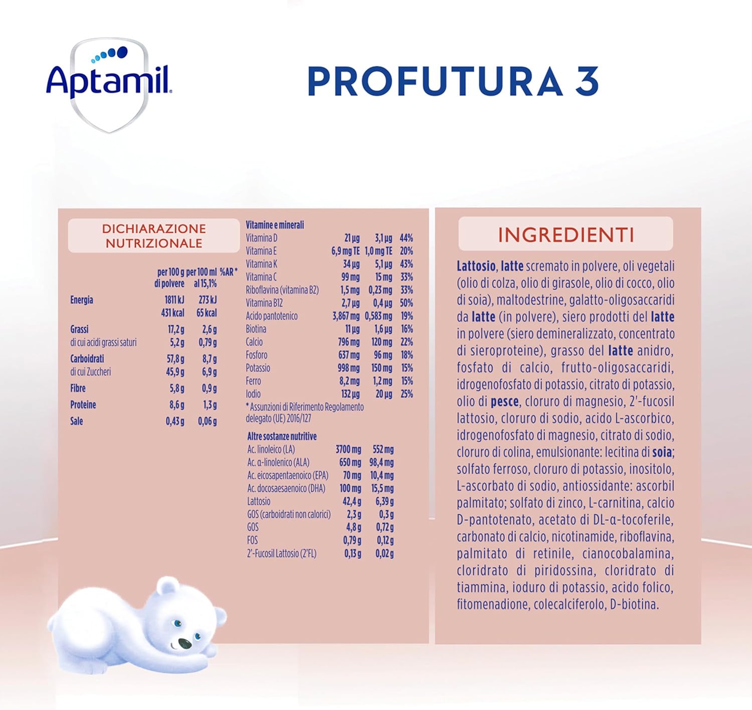Thumbnail 4 de APTAMIL PROFUTURA Duobiotik 3 Latte di Crescita in Polvere – 3200 g (4×800 g) per bambini dal 12° mese