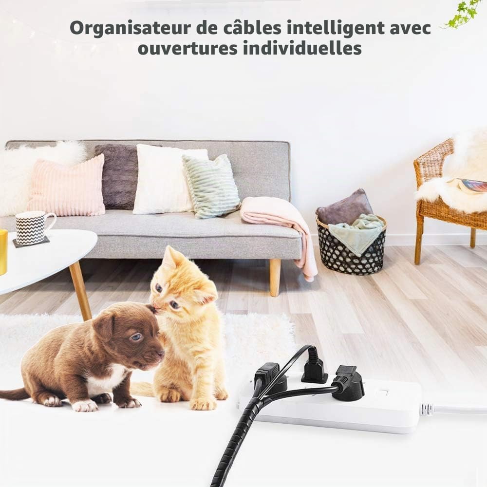 Detalle 1 de AGPTEK CSR01 spiraalslang voor kabels, PE, zwart, 4 m en 6 m