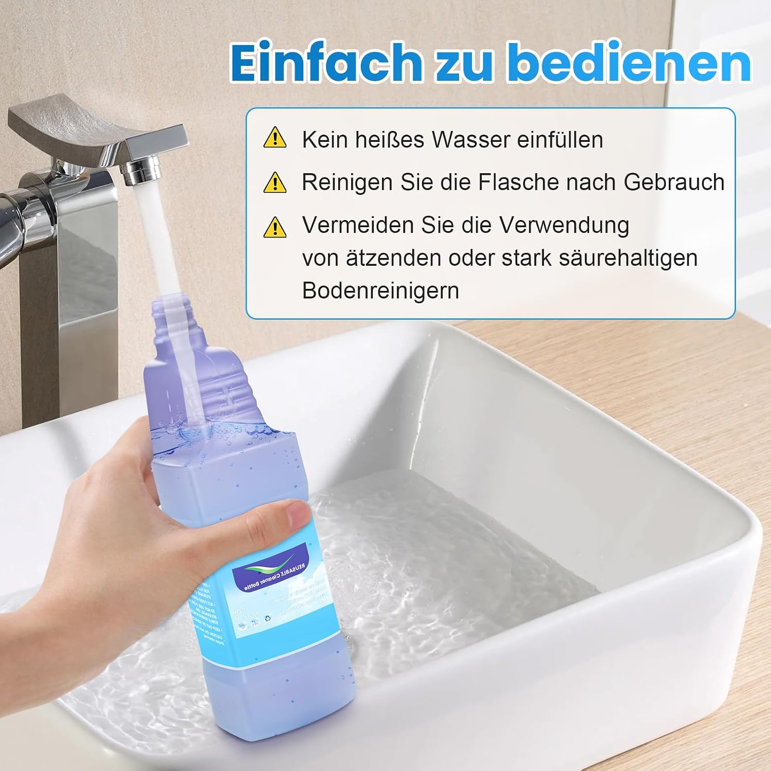 Detalle de 1,25 L Ersatzflasche für Swiffer WetJet Spray Mop – nachfüllbar, auslaufsicher, BPA-frei