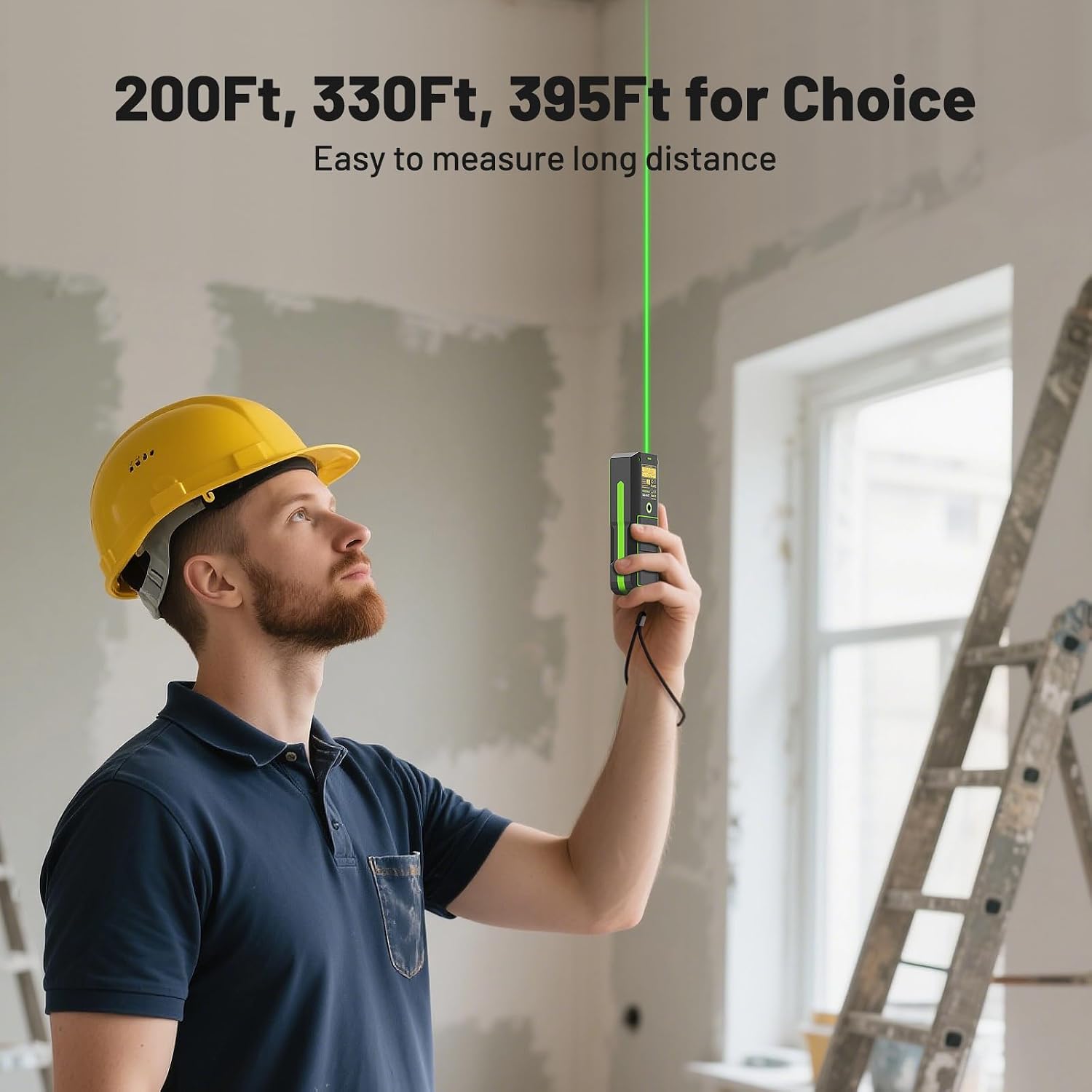 Detalle de Huepar S100G-BT Laser Distance Meter with Bluetooth, Green Laser and Angle Sensor
