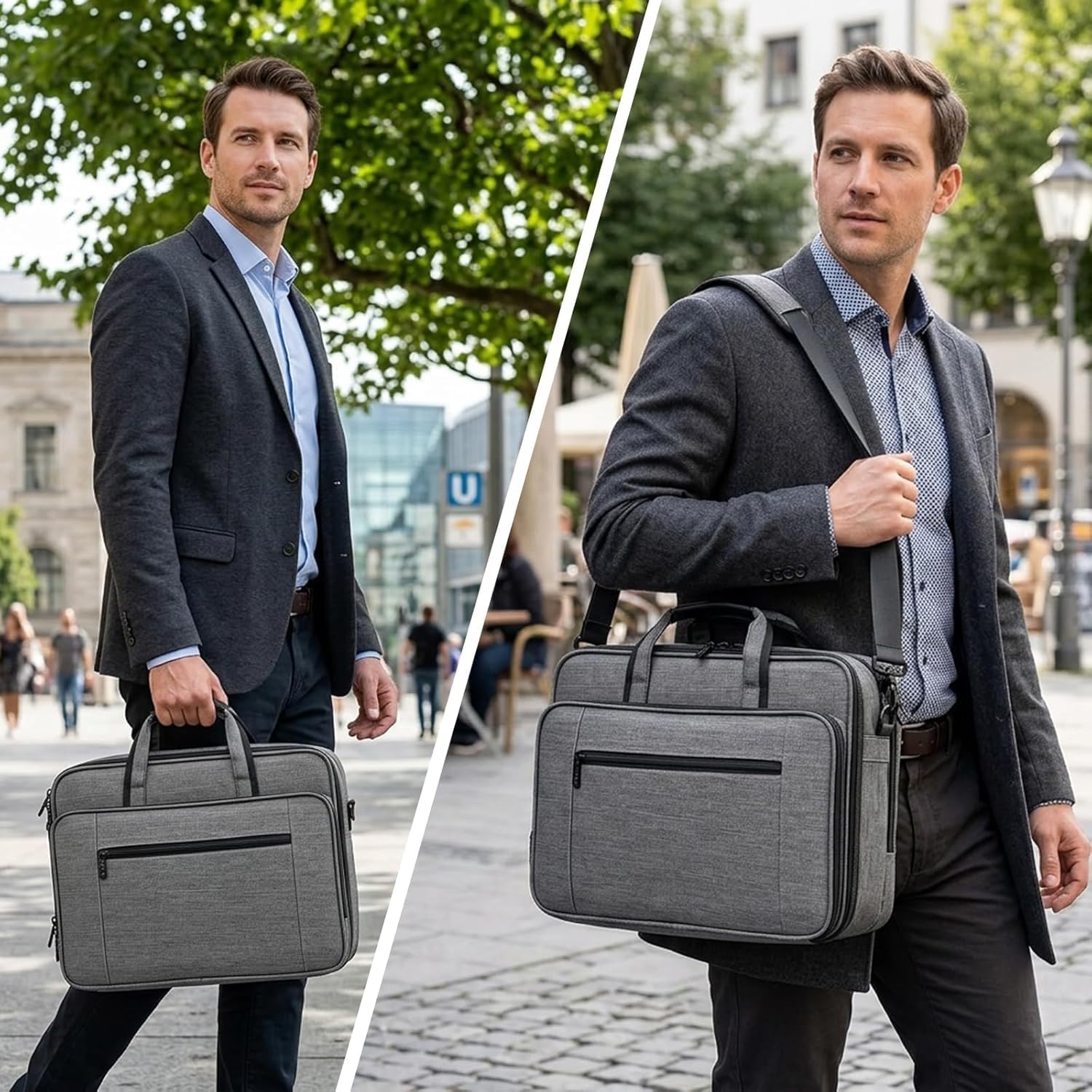 Thumbnail 1 de Mancro Sacoche ordinateur portable 17 pouces extensible, étanche et multifonctionnelle (gris)