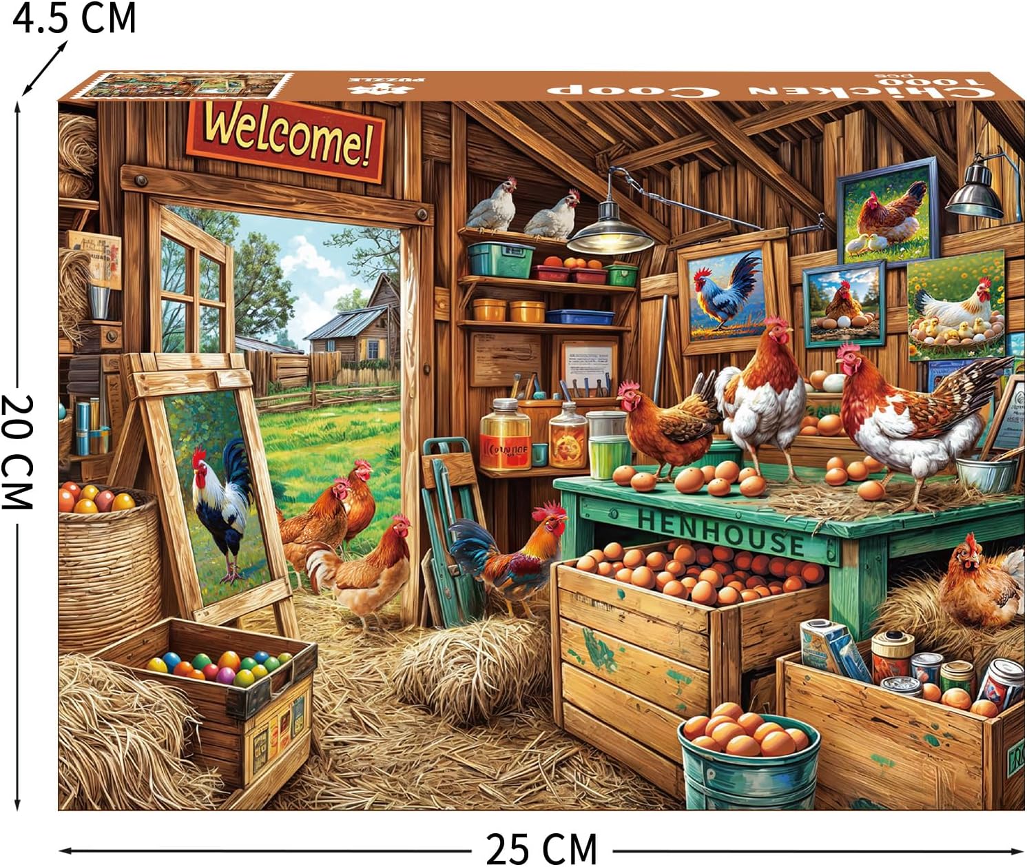 Thumbnail 2 de MOJIGE Puzzle 1000 Teile 70 x 50 cm Hühnerstall