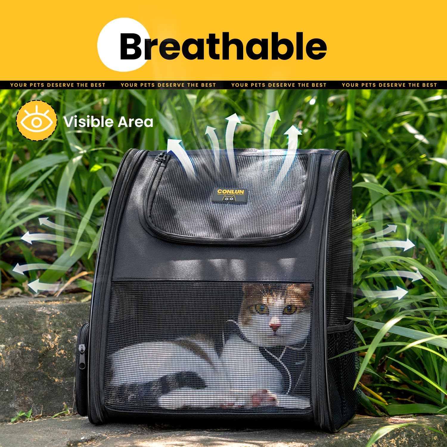 Thumbnail 5 de Conlun Cat Backpack Carrier for Small Dogs and Cats (Fits Up to 7kg)