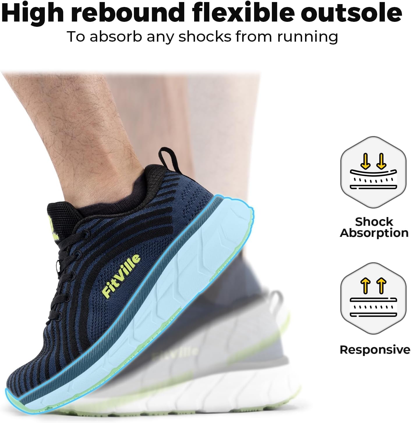 Detalle 2 de FitVille Extra Weite Laufschuhe Herren