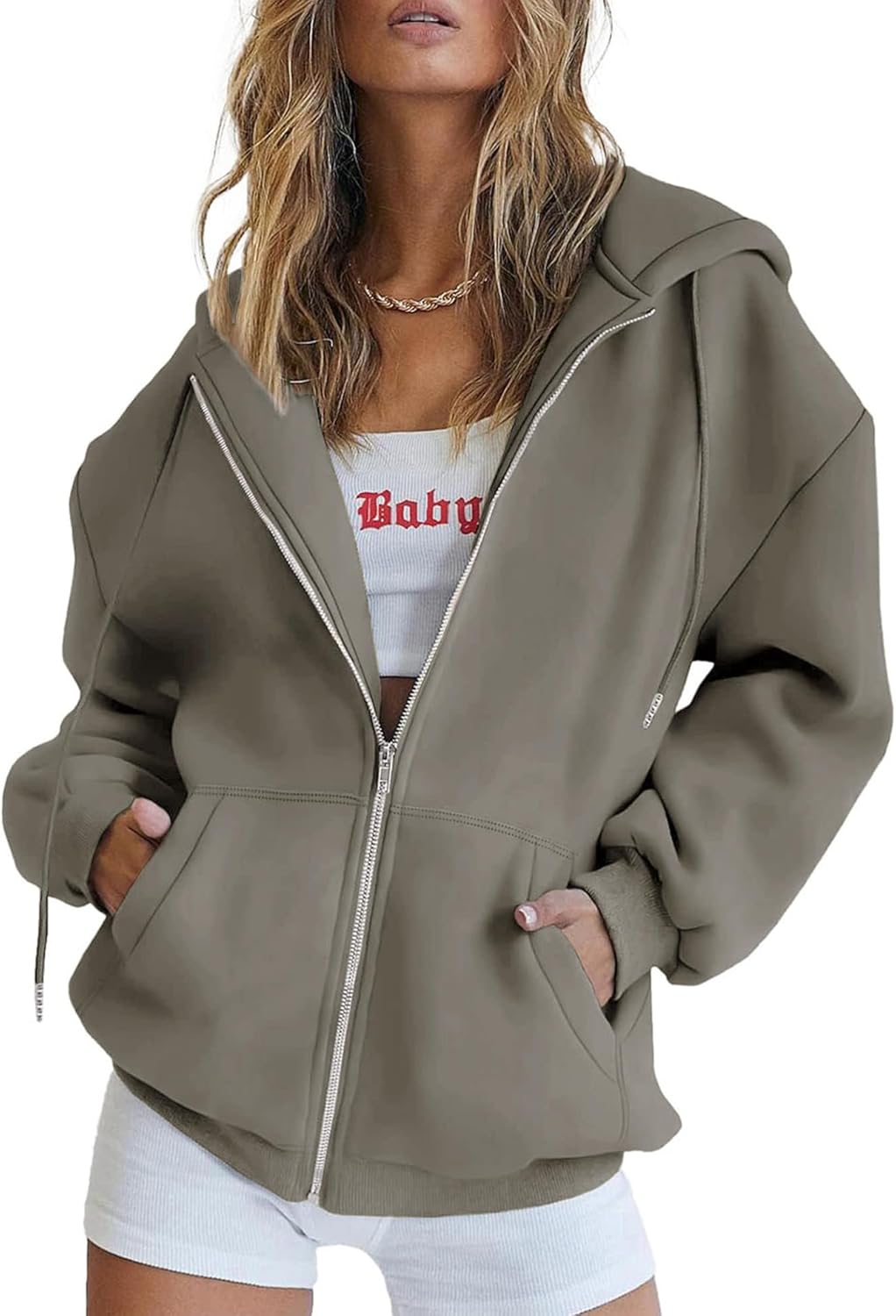 Thumbnail 5 de Timuspo Hoodie Damen Sweatjacke 2026 – Kapuzenjacke mit Reißverschluss, Oversize