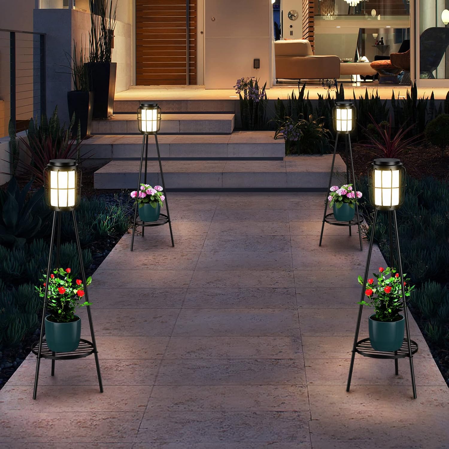 Detalle 2 de MXwcy Solar Plant Stand Lights, Metal