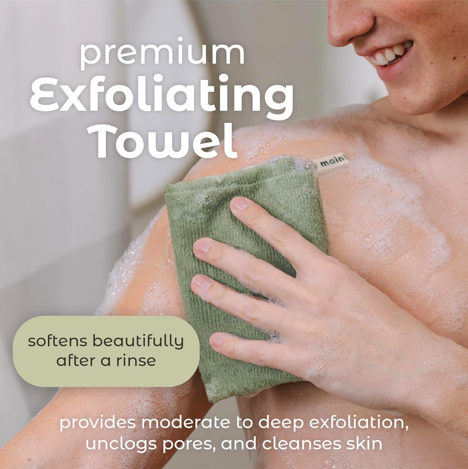 Thumbnail 1 de MainBasics Exfoliating Shower Towel 3-pack