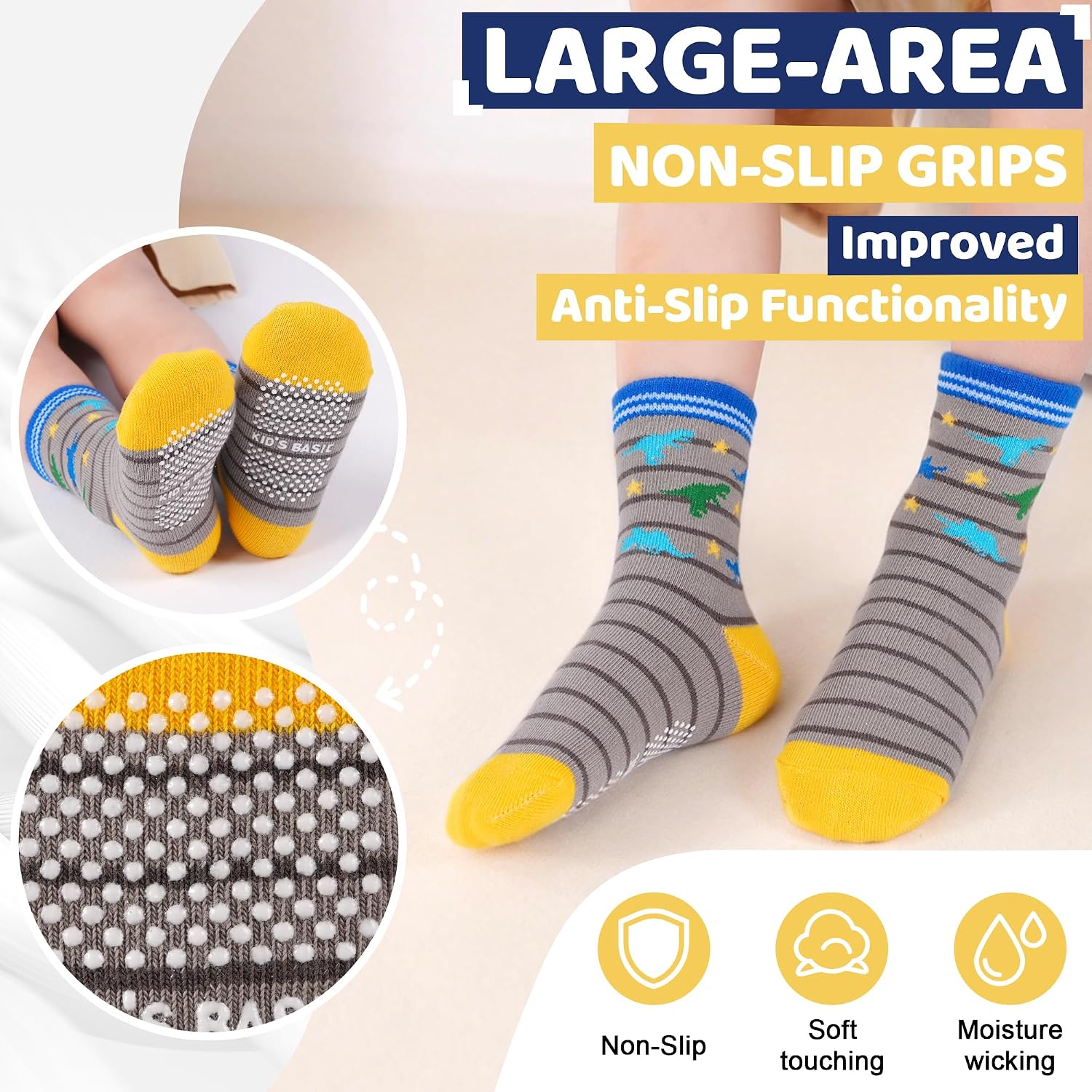 Thumbnail 2 de ELUTONG Stoppersocken Kinder 12 Paar
