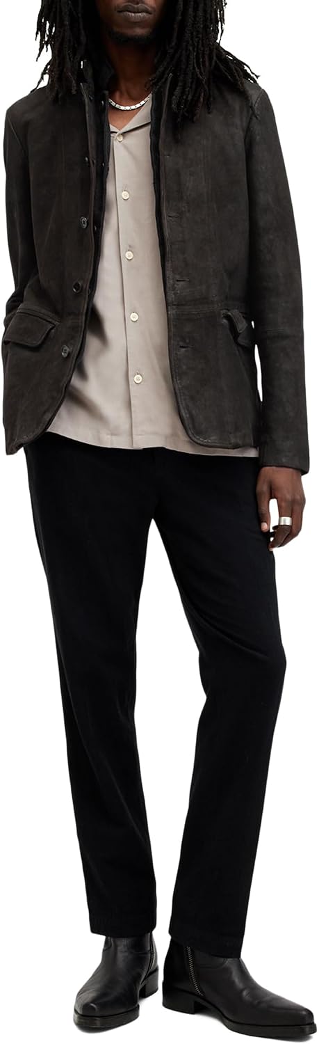 Detalle de Allsaints Survey Leather Blazer Veste Homme