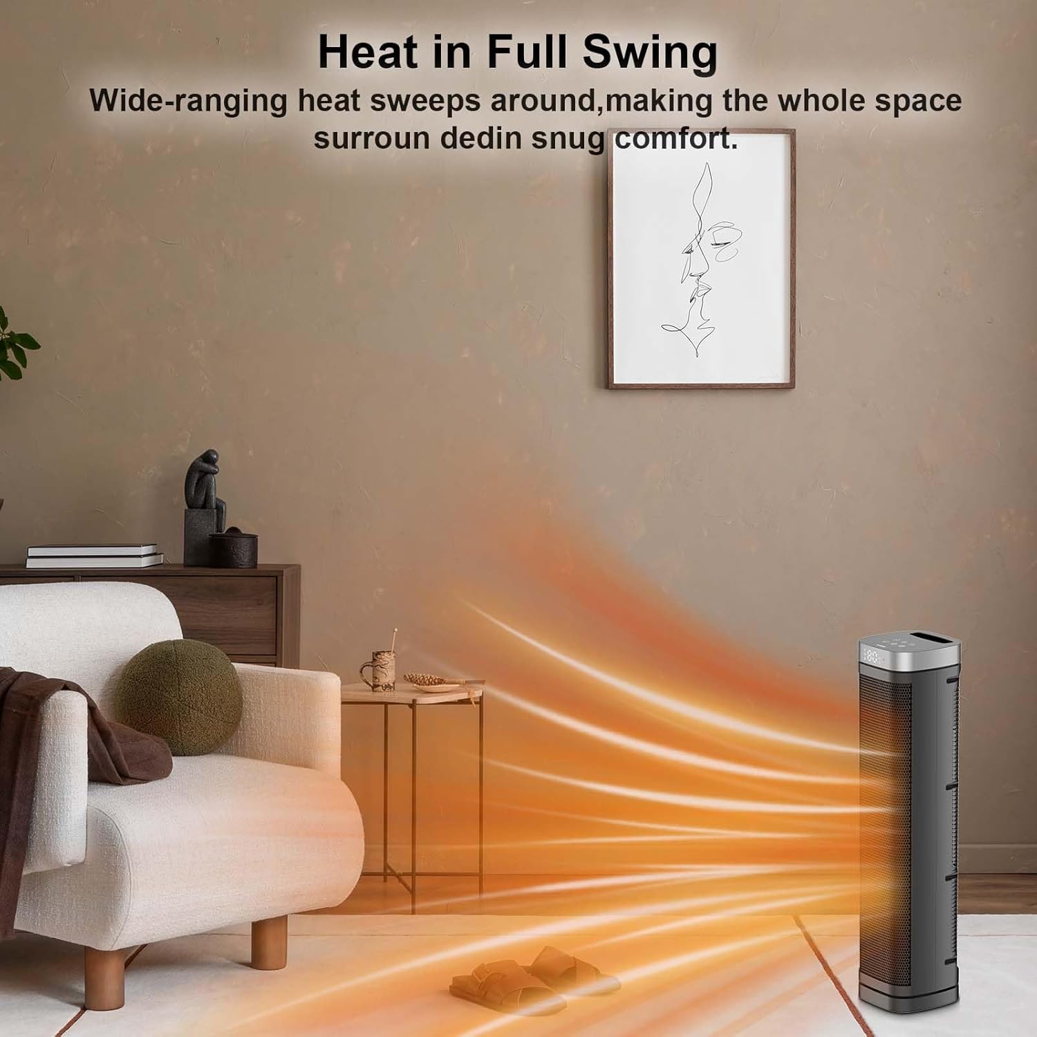 Thumbnail 5 de AUBKN PTC-SL2403 1500W Ceramic Tower Space Heater with Remote
