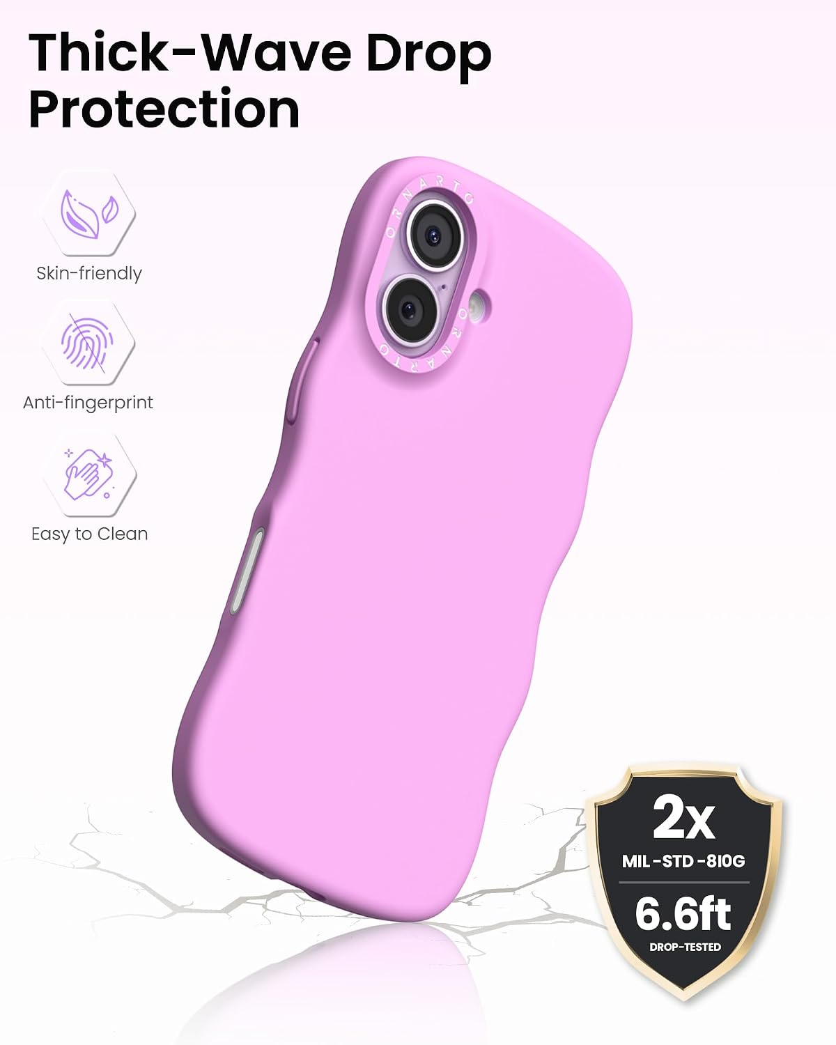 Detalle de ORNARTO iPhone 17 6.3in soft silicone case