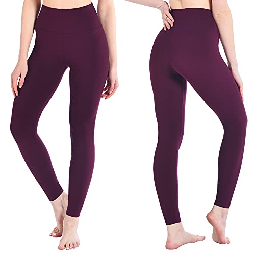 Detalle 2 de SINOPHANT High Waisted Leggings for Women, L-XL, Plum Purple, Opaque Stretch Fit