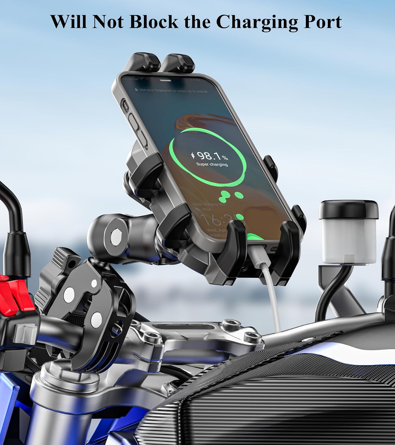 Detalle de BRCOVAN Motorcycle Phone Mount with Vibration Dampener