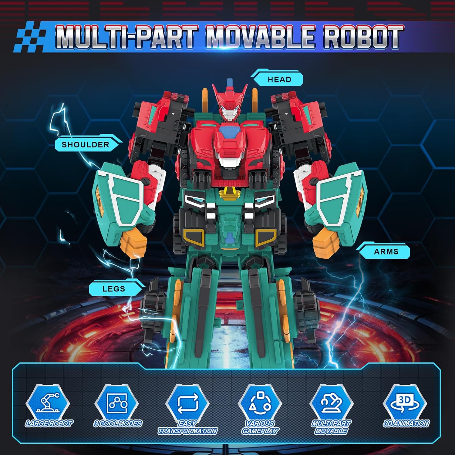 Detalle de Quantum Heroes DINOSTER robot transformable 11,02 pouces 🤖