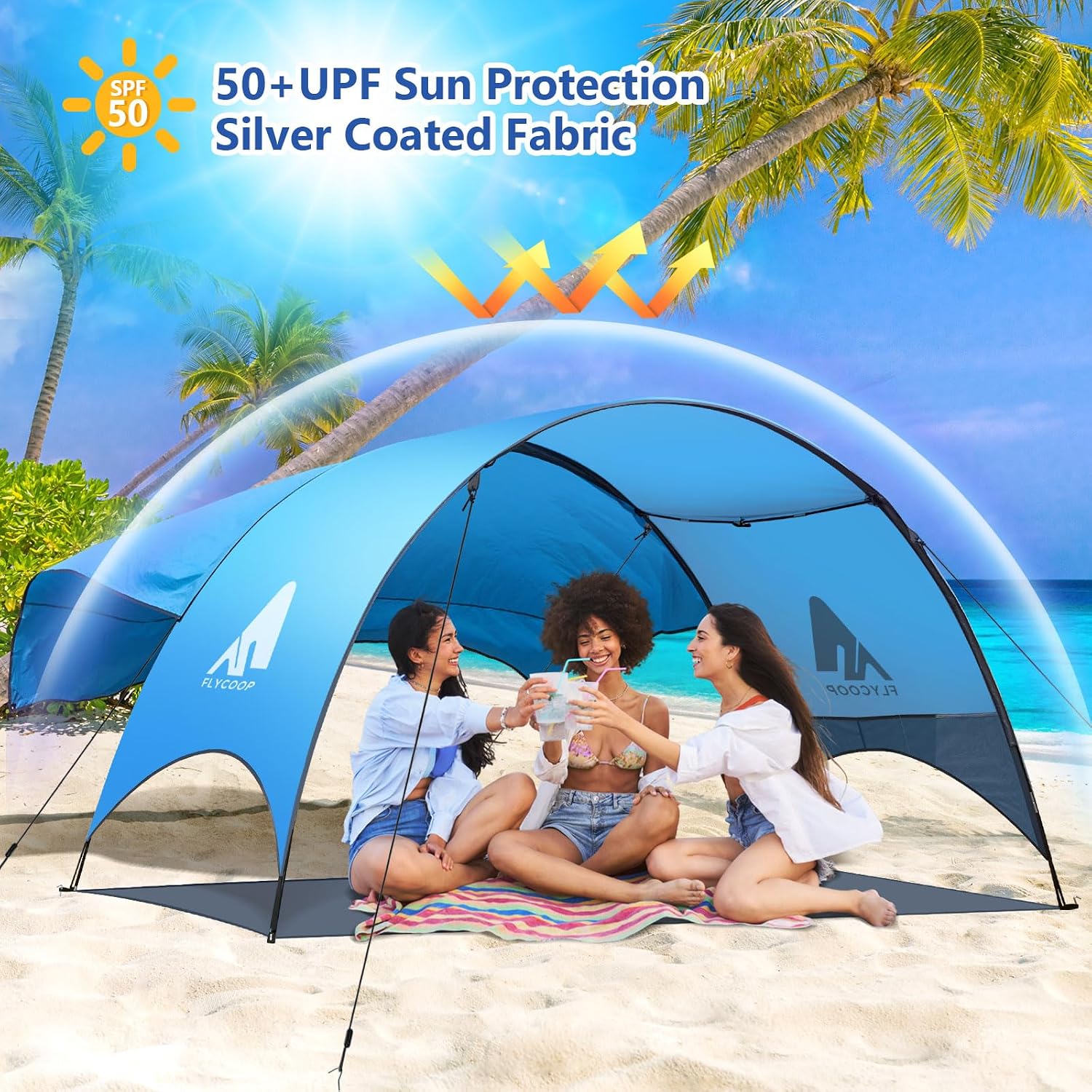 Thumbnail 6 de Beach Tent Compact Fold 106x65x61" 🌊