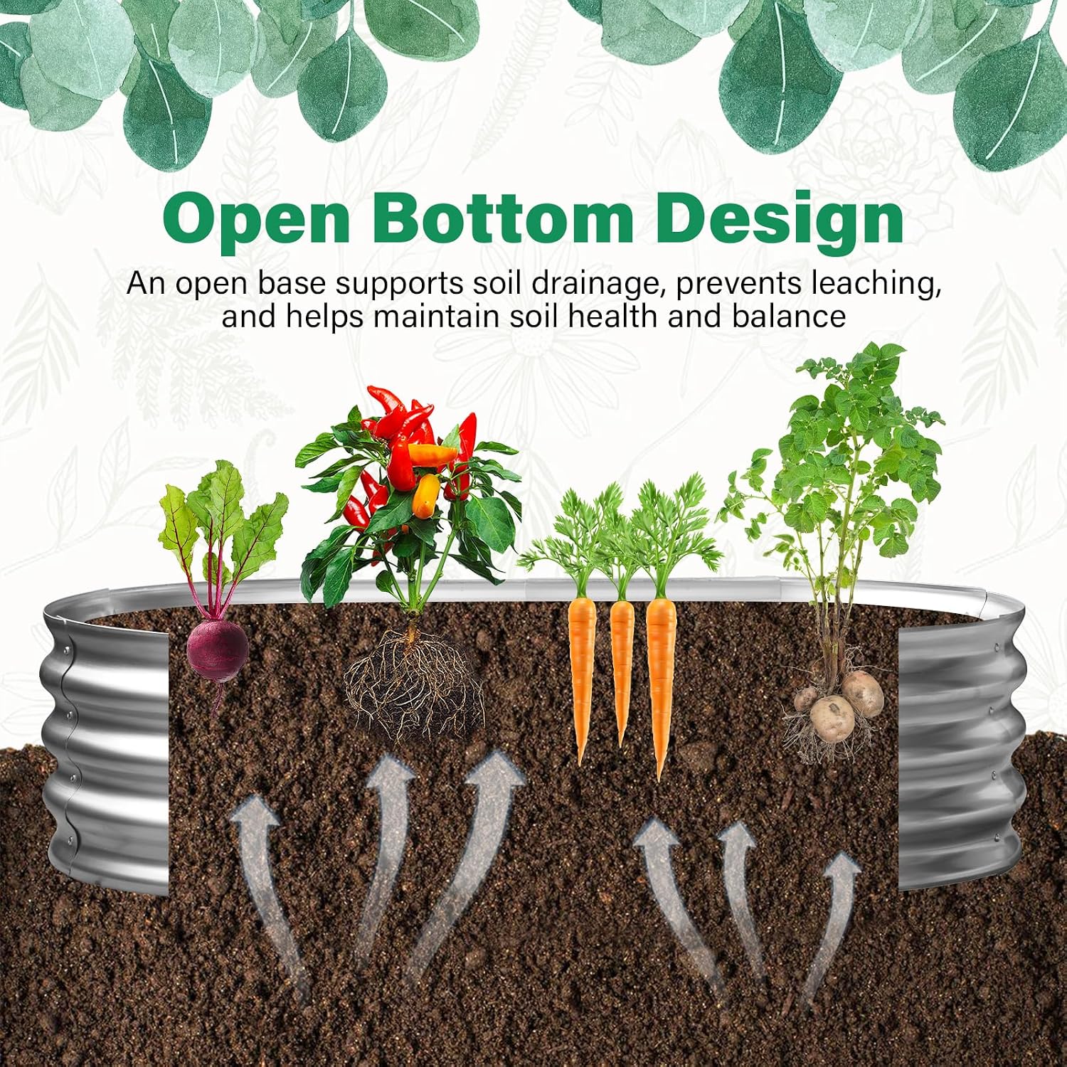 Detalle 2 de TATAANTY Galvanized Raised Garden Bed, 4 x 2 x 1 ft