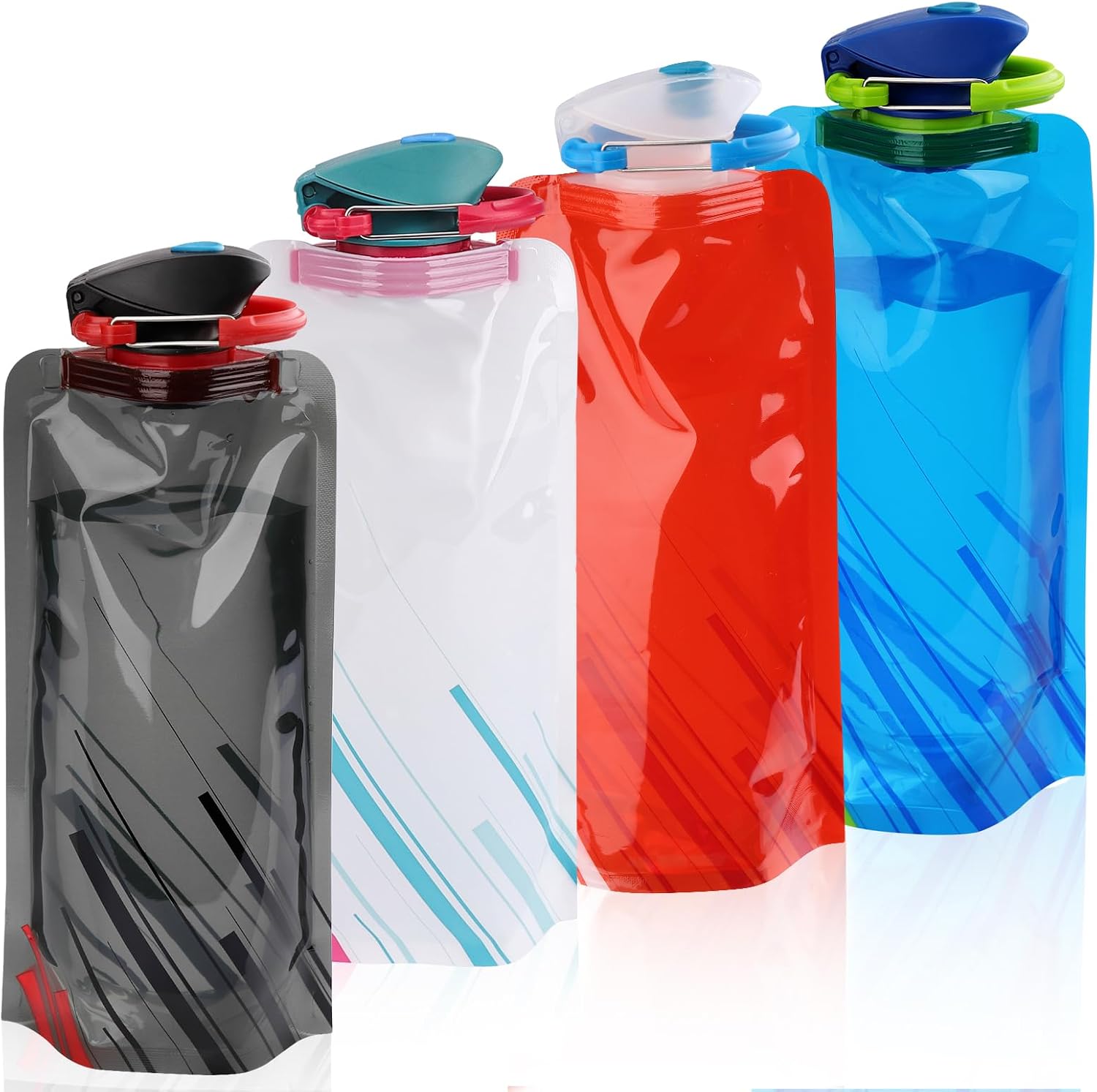 Detalle de VIEVRE Faltbare Trinkflasche 700 ml im 4er-Set – BPA-Frei, ultraleicht & wiederverwendbar