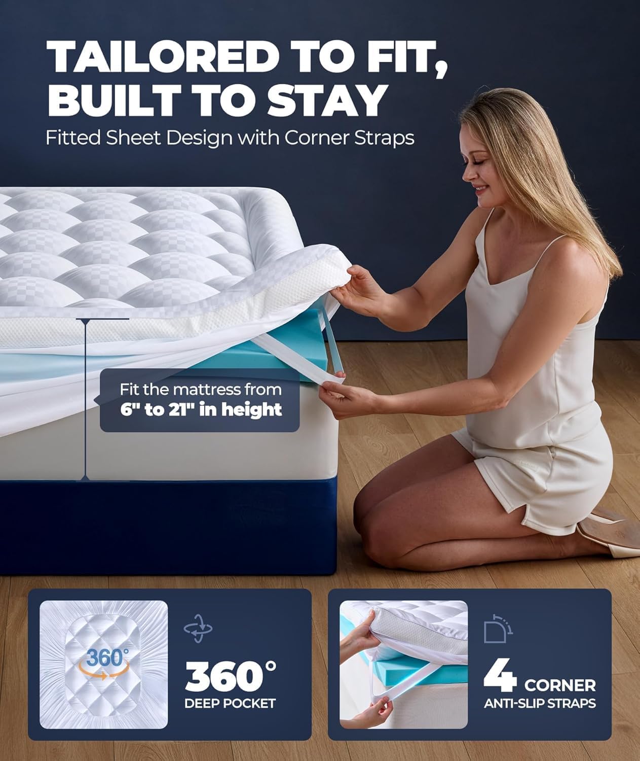 Thumbnail 6 de 5 Inch Mega Support Memory Foam King Mattress Topper